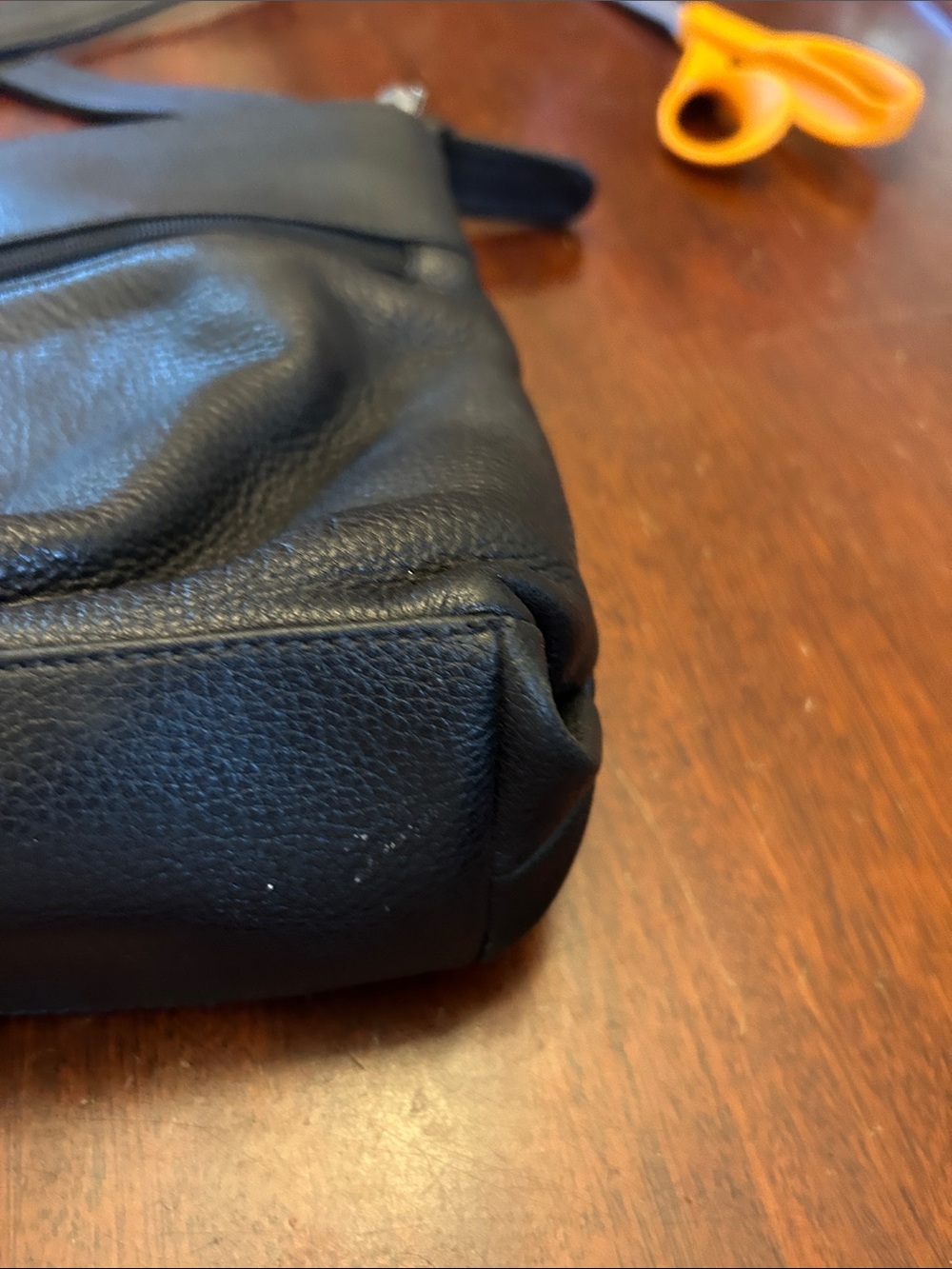 Stone & Co Classic Black Leather Crossbody Bag Gold Hardware EUC - Picture 7 of 11